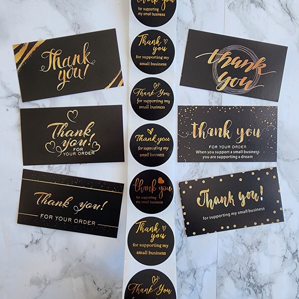 100 Pieces Thank you cards and Stickers Sale